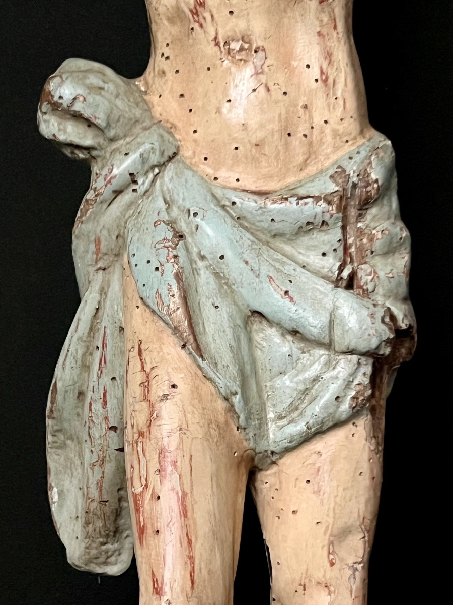 Polychrome Christ On The Cross - Late 17th - Early 18th Century - Italy Or Spain-photo-3