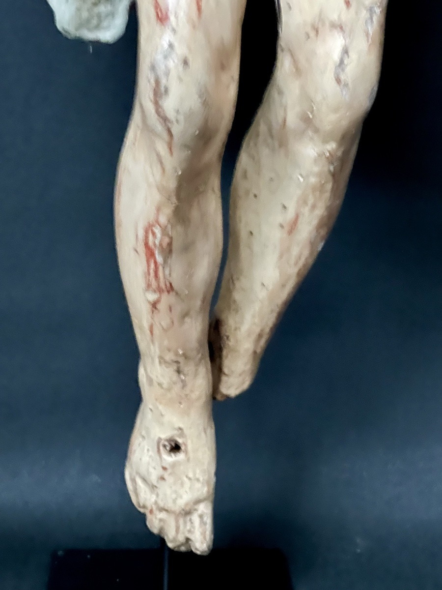 Polychrome Christ On The Cross - Late 17th - Early 18th Century - Italy Or Spain-photo-4