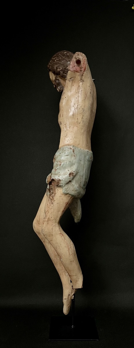 Polychrome Christ On The Cross - Late 17th - Early 18th Century - Italy Or Spain-photo-6