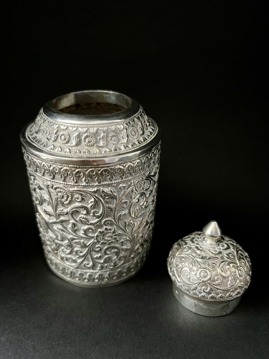 Embossed Silver Box - Animal Hunting Scene - 19th Century -photo-6