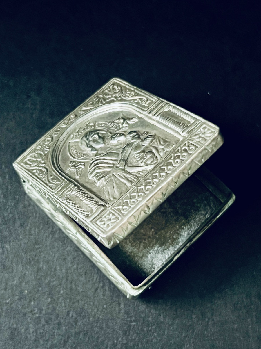 Pilulier en Argent - La Vierge et l’Enfant - XIXè -photo-4