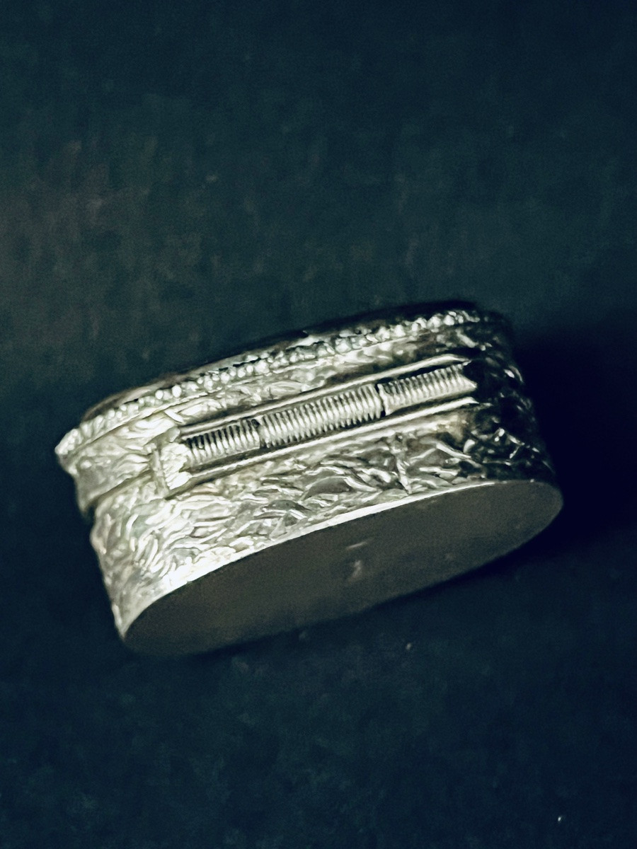 Silver And Carnelian Pillbox - Arabic Calligraphy - 19th Century-photo-5