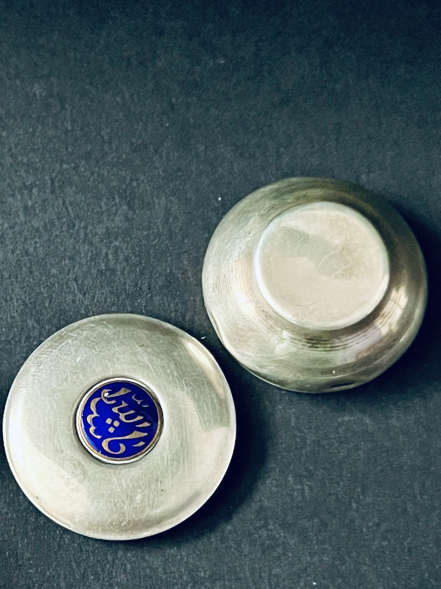 Pillulier en Argent et émail - Moyen Orient - XIXë-photo-2