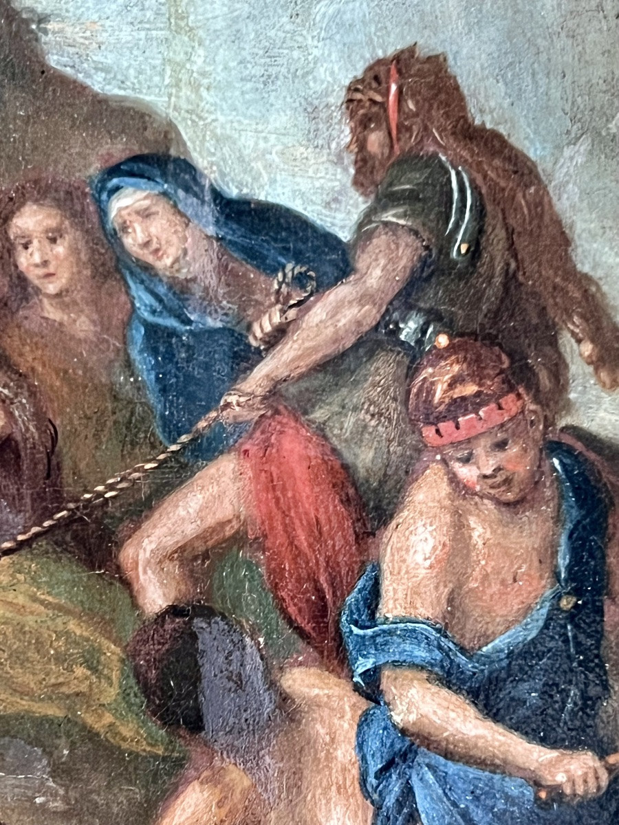 École italienne vers 1650  - La mise en croix du Christ -photo-6