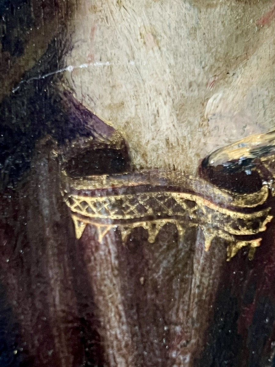 Huile sur cuivre -  le Christ portant la croix -  XVIIè siècle- Espagne-photo-5