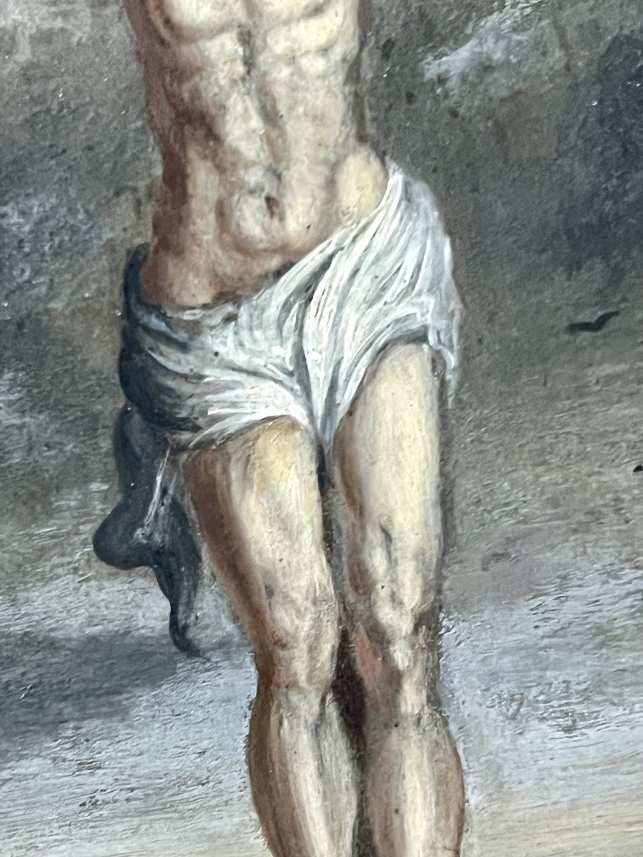 Oil On Copper - Christ On The Cross - 18th Century - Central Europe-photo-4