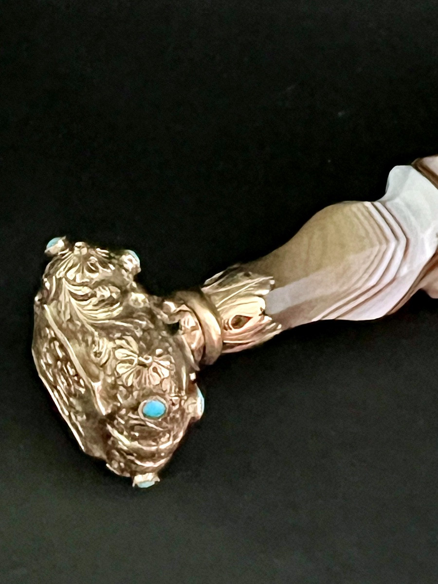 Austro-hungarian Prestige Stamp, 19th Century – Gold, Agate, Garnets And Turquoise-photo-2