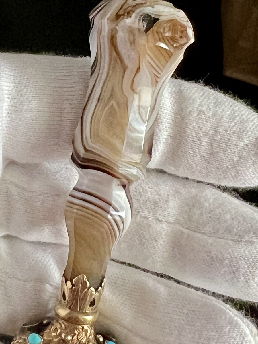 Austro-hungarian Prestige Stamp, 19th Century – Gold, Agate, Garnets And Turquoise-photo-6