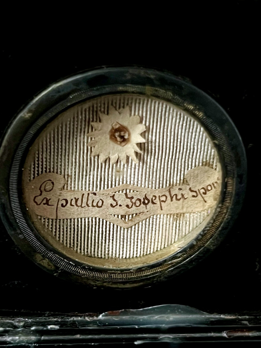 Reliquary – Sculpture Of The Pietà On A Base – With 3 Relics Ex Ossibus And Ex Pall-photo-3