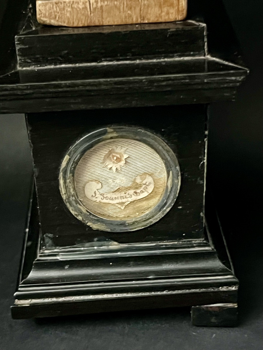 Reliquary – Sculpture Of The Pietà On A Base – With 3 Relics Ex Ossibus And Ex Pall-photo-8
