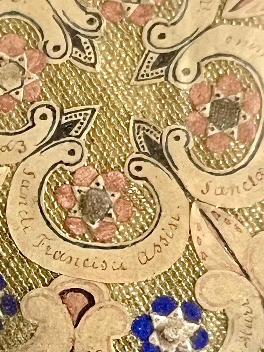 Multiple Reliquary In Gilded Brass – Relic Of The Virgin And Saints – Dated 1782-photo-3