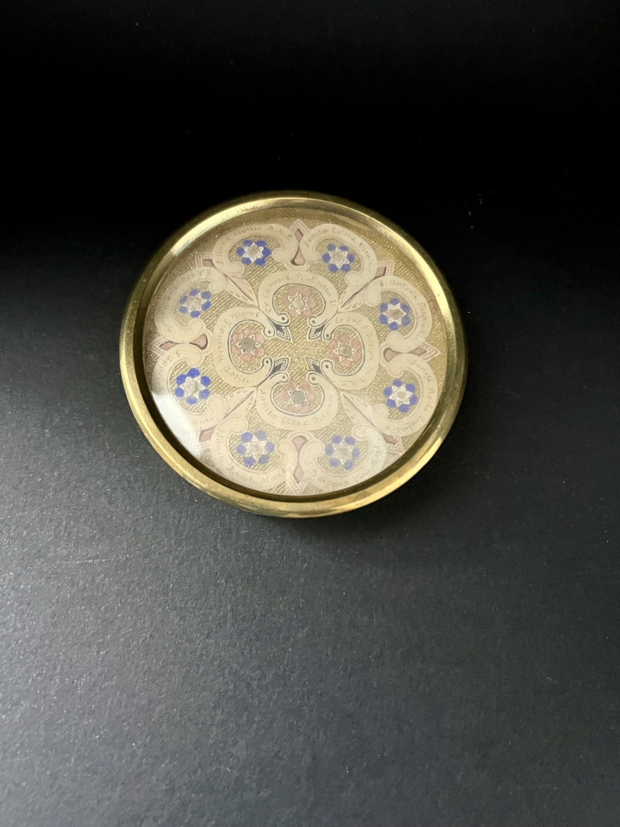 Multiple Reliquary In Gilded Brass – Relic Of The Virgin And Saints – Dated 1782-photo-1