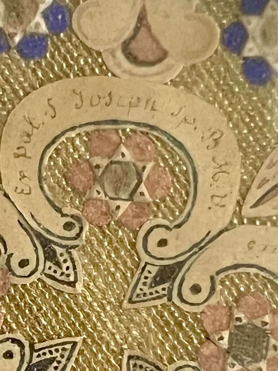 Multiple Reliquary In Gilded Brass – Relic Of The Virgin And Saints – Dated 1782-photo-8