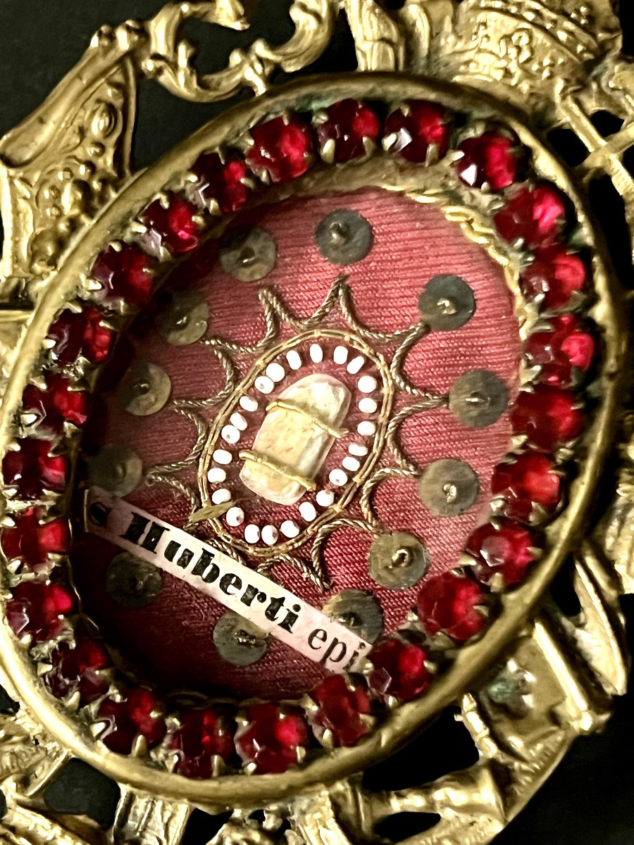 Baroque Reliquary – Relic Of Saint Hubert, Bishop – 18th Century.-photo-2