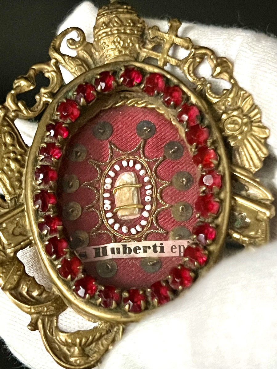 Baroque Reliquary – Relic Of Saint Hubert, Bishop – 18th Century.-photo-4