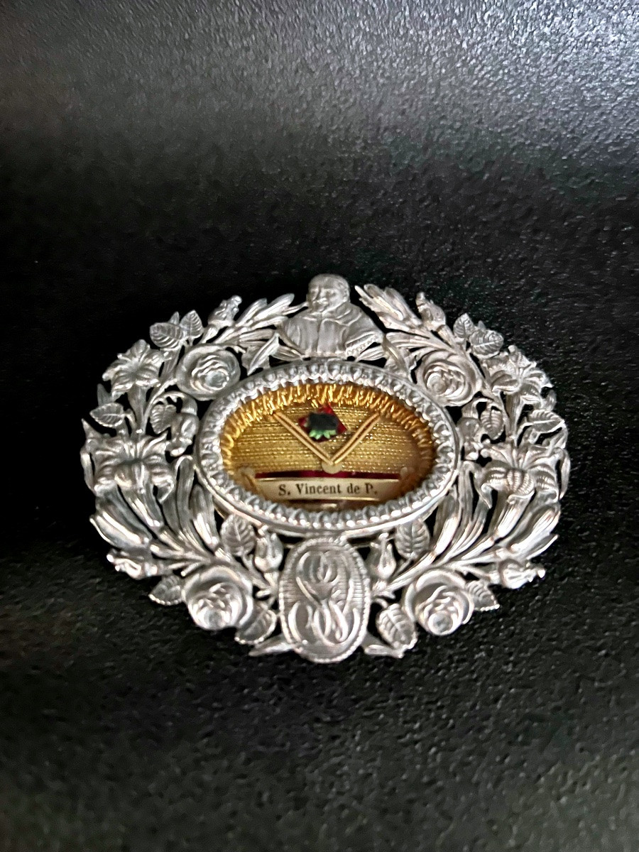 Reliquaire en Argent - Saint Vincent de Paul - XVIIIe / XIXe siècle-photo-2