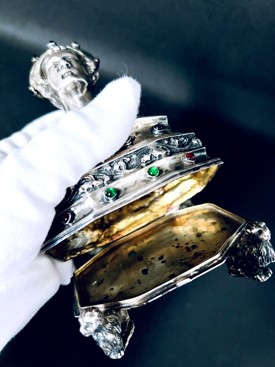 Reliquary In The Form Of A Bishop's Bust In Silver – 19th Century -photo-2