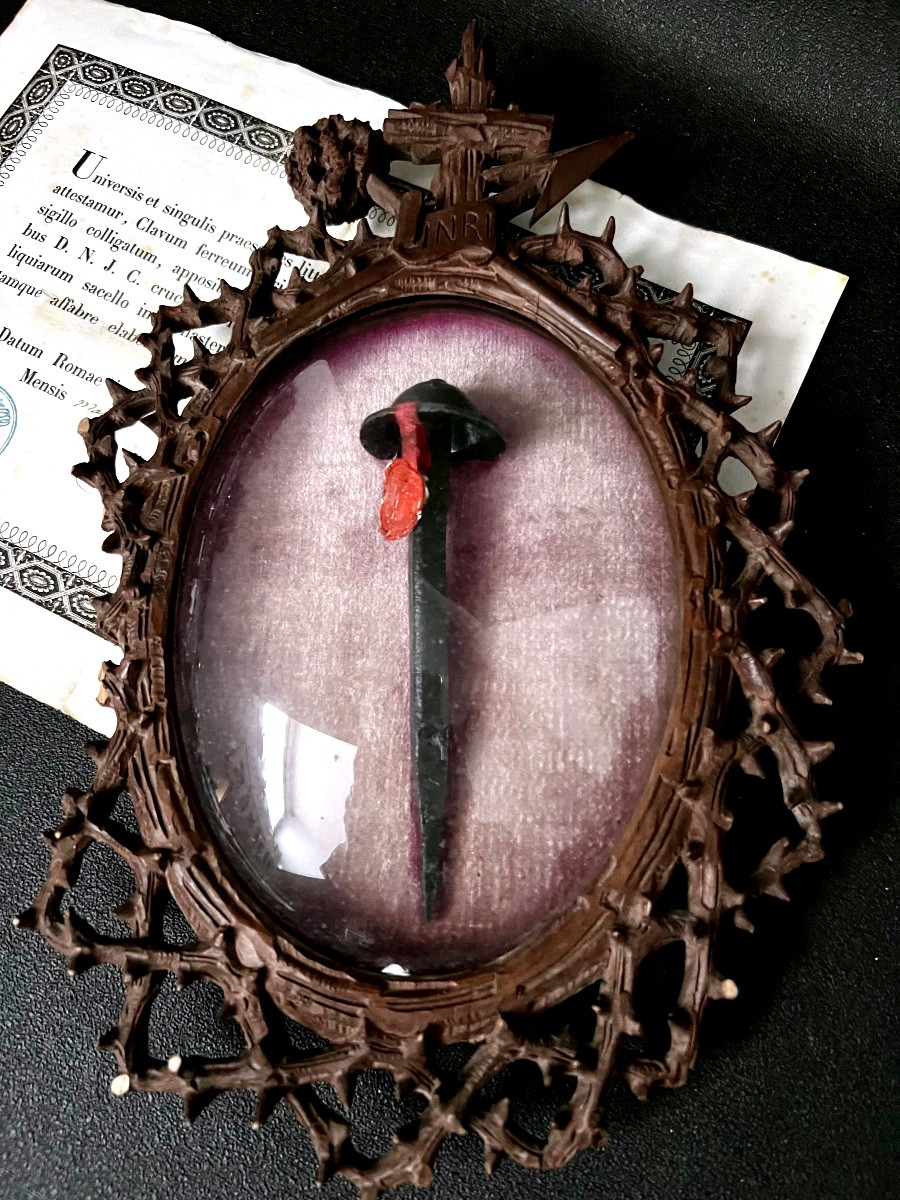 Passion Nail – Contact Relic With Handwritten Certificate Dated 1858-photo-2