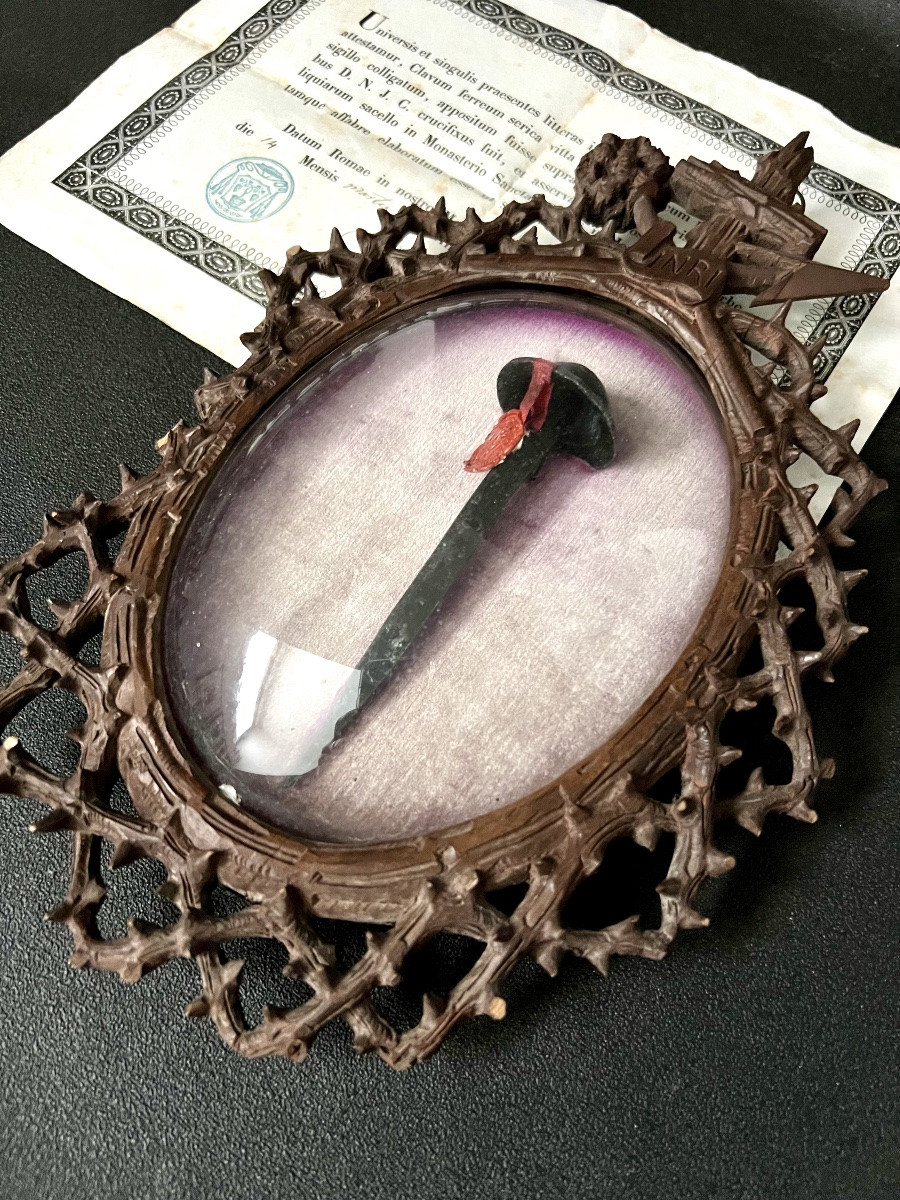 Passion Nail – Contact Relic With Handwritten Certificate Dated 1858-photo-1