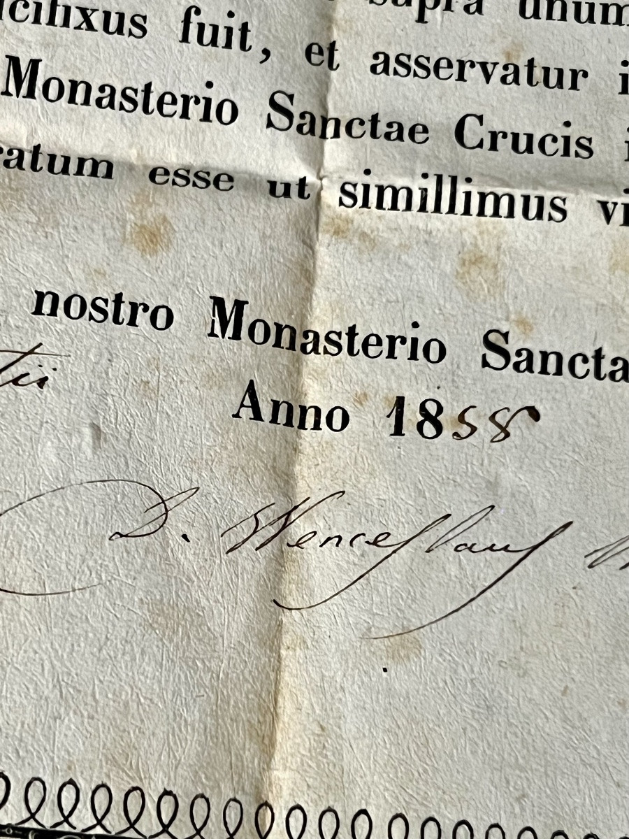 Passion Nail – Contact Relic With Handwritten Certificate Dated 1858-photo-7