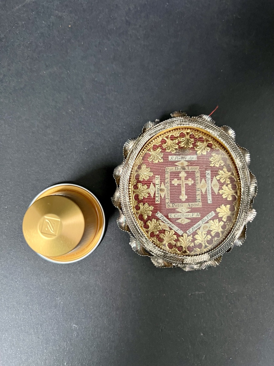 Reliquaire contenant un fragment de la Vraie Croix et reliques de saints – XIXe siècle - Italie-photo-1