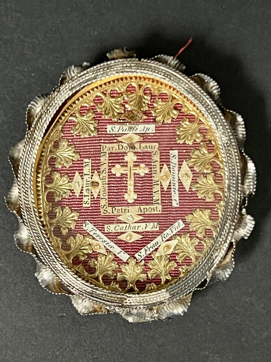 Reliquaire contenant un fragment de la Vraie Croix et reliques de saints – XIXe siècle - Italie-photo-2