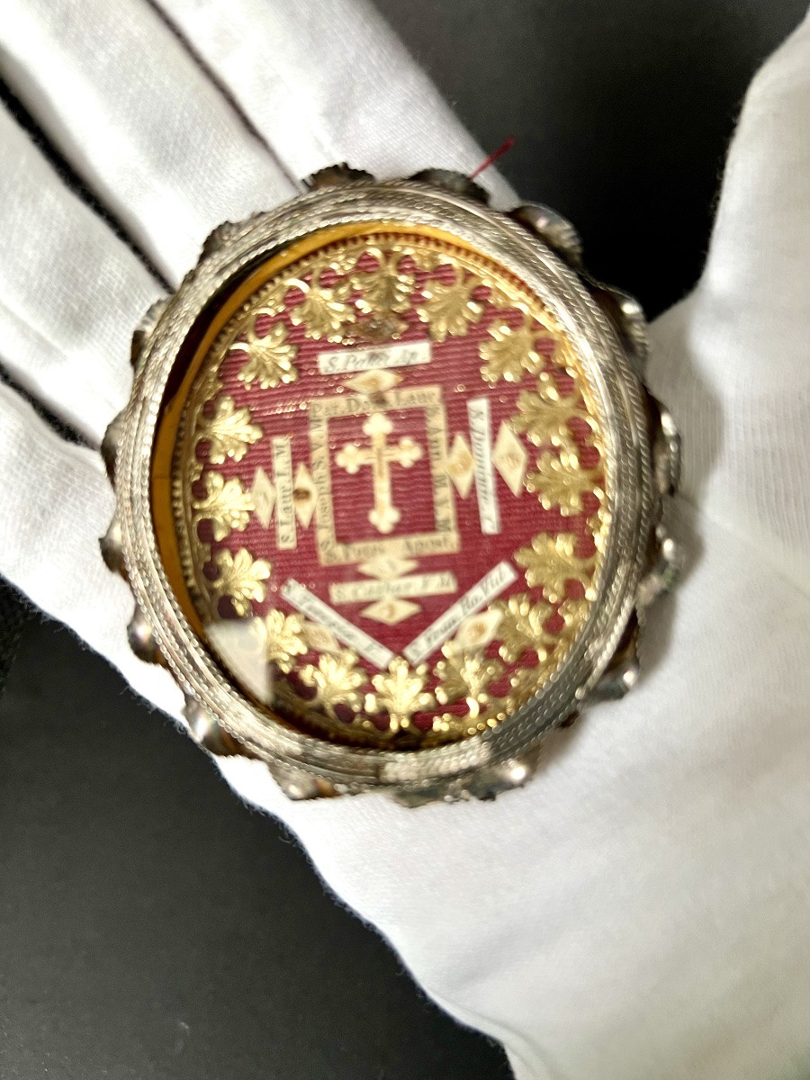 Reliquaire contenant un fragment de la Vraie Croix et reliques de saints – XIXe siècle - Italie-photo-4