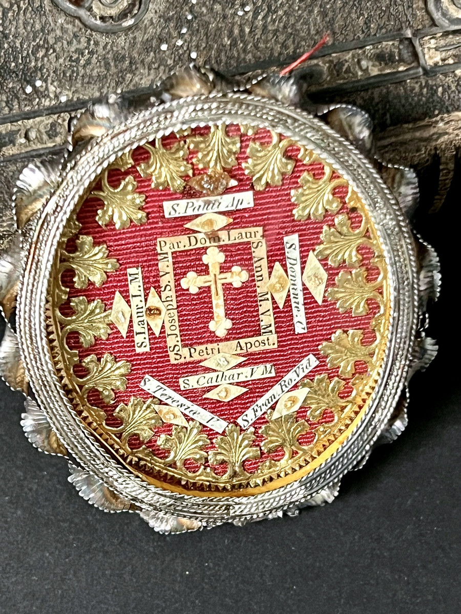 Reliquaire contenant un fragment de la Vraie Croix et reliques de saints – XIXe siècle - Italie