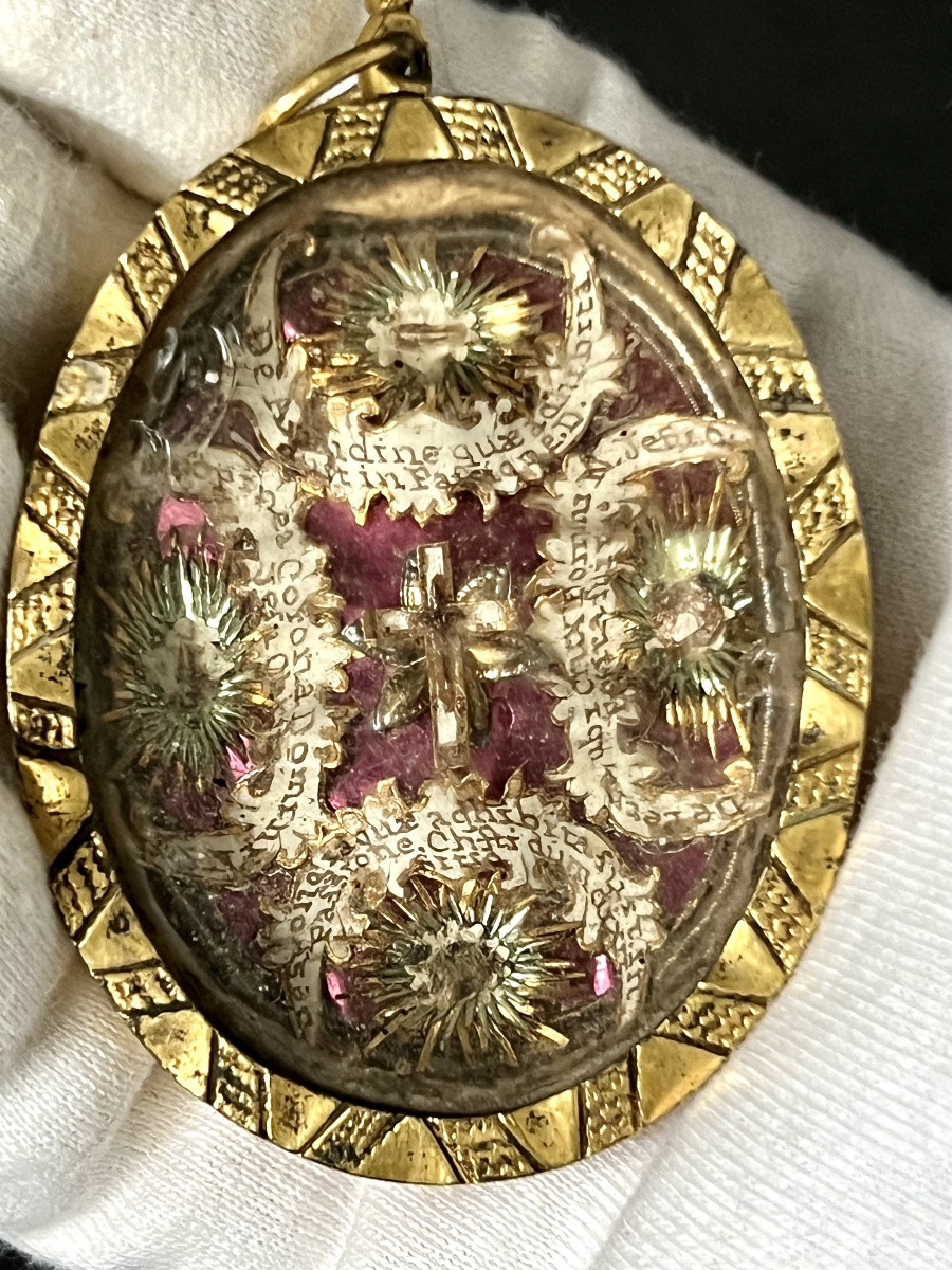 Gold Reliquary With Relic Of  The True Cross And The Passion Of Dnjc , 18th Century - Italy-photo-6