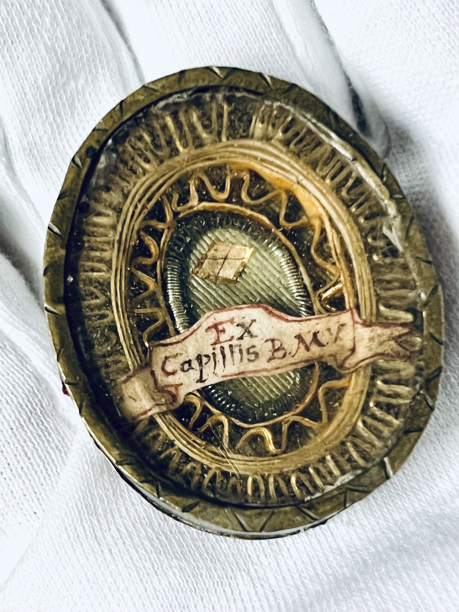 Reliquaire authentique Ex Capillis B.M.V. – XVIIIe siècle-photo-5