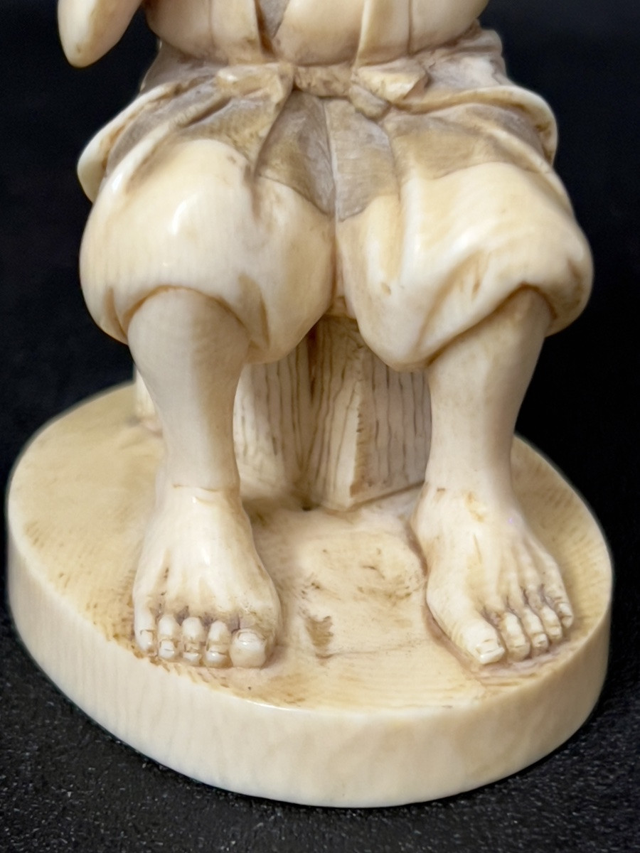 Ivory Okimono, Signed Soichi/ Munekazu, Japan, Meiji Period (1868-1912) And Its Cites-photo-7
