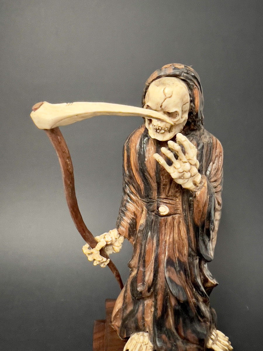 Vanity – Memento Mori, Figure Of Death With A Scythe, 19th Century-photo-6