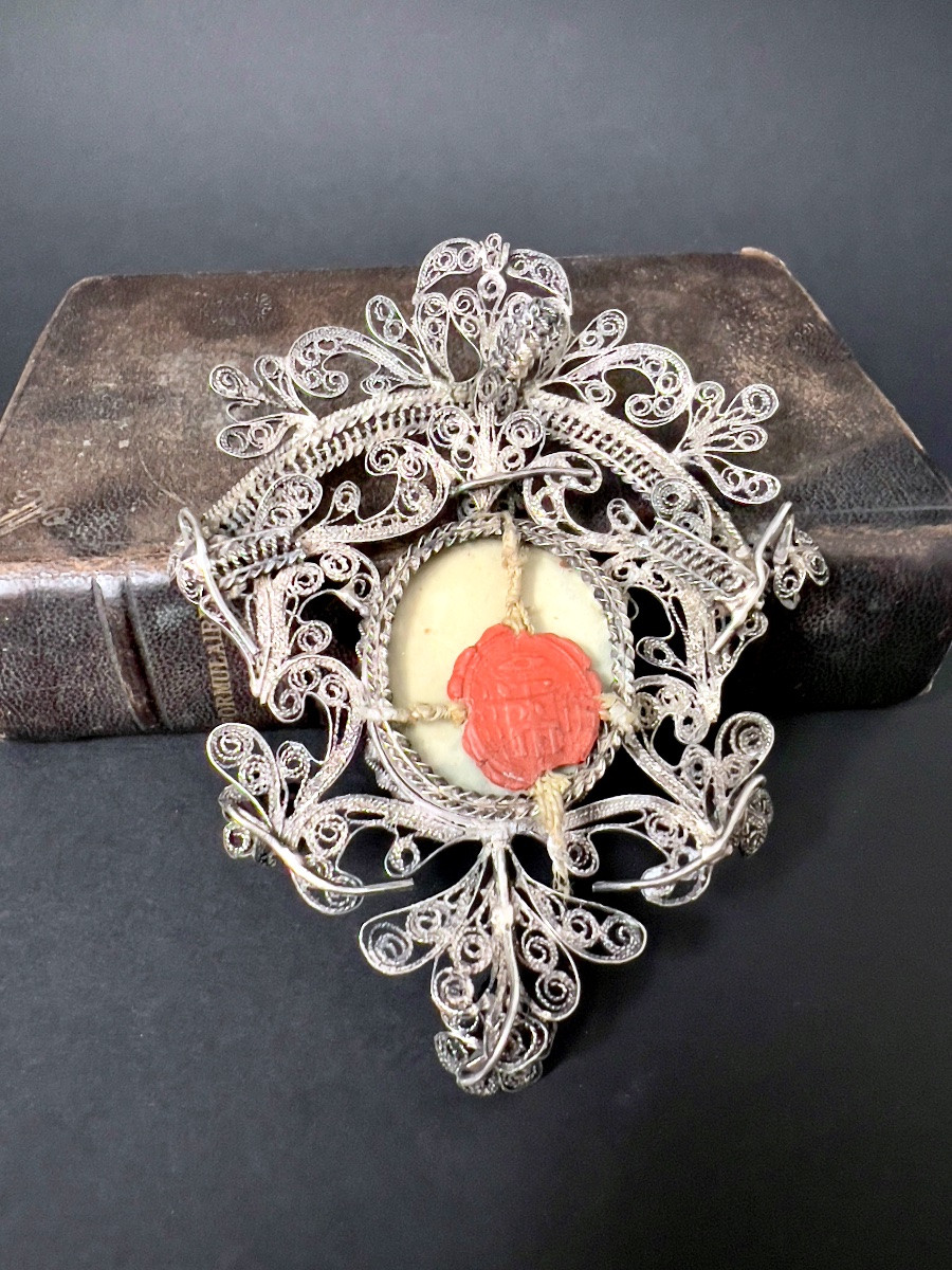 Filigree Silver Reliquary – Relic Of Saint Margaret Of Cortona, 18th Century-photo-2