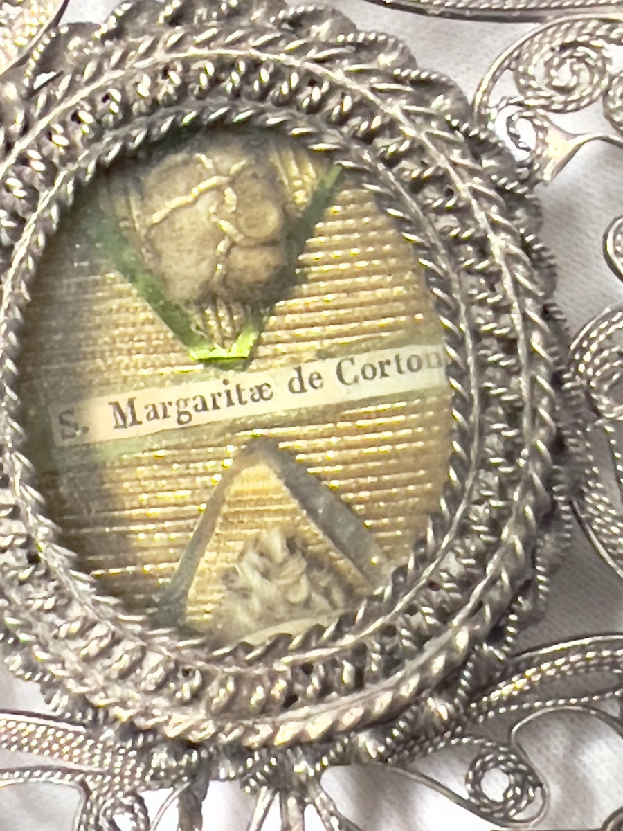 Filigree Silver Reliquary – Relic Of Saint Margaret Of Cortona, 18th Century-photo-7
