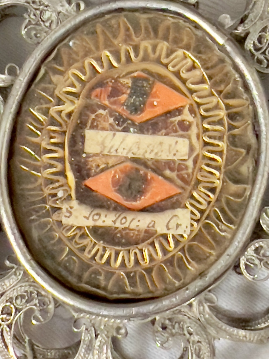 Reliquaire en argent filigrané – relique de Saint Jean de la Croix, XVIIIe siècle-photo-5