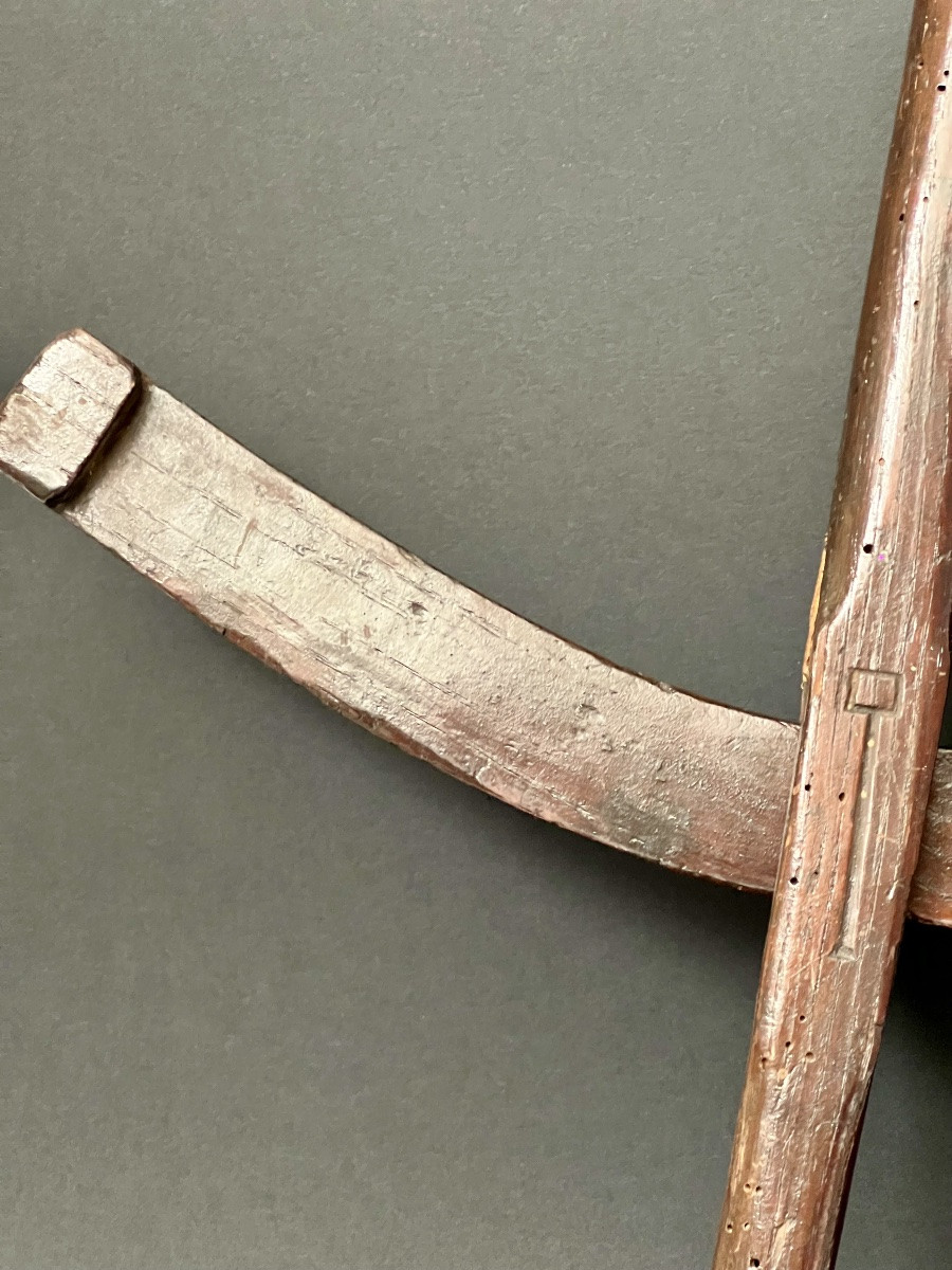 Large Engraved Wooden Carpenter's Compass – Dated 1824-photo-3