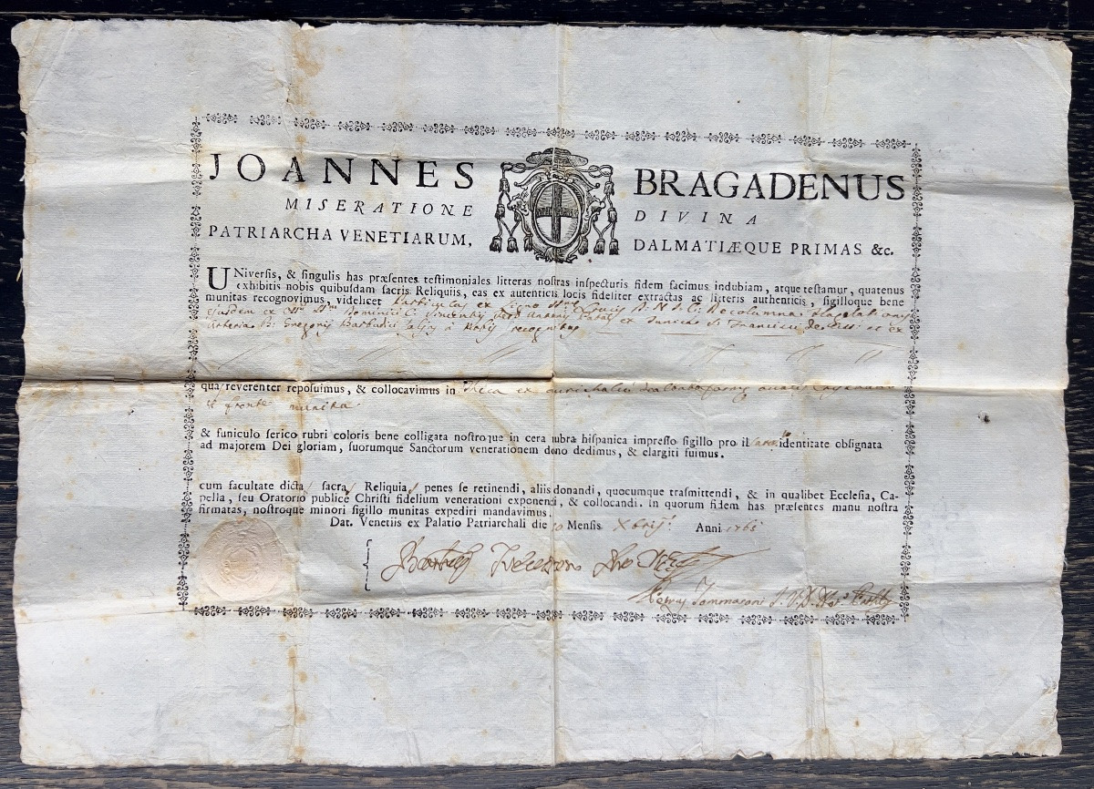Reliquaire de la Vraie Croix  avec authentique  Italie 1765 -photo-6