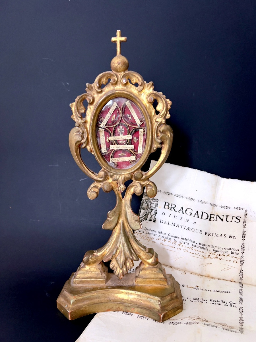 Reliquaire de la Vraie Croix  avec authentique  Italie 1765 