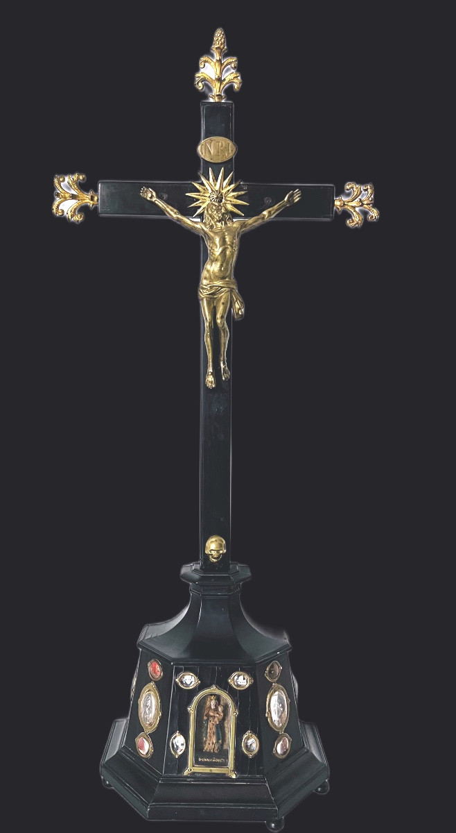 Croix reliquaire d’Autel XIXe  