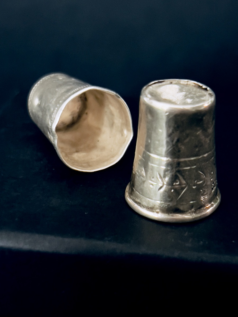 Pair Of Silver Thimbles, Imperial Russia, Late 19th Century-photo-2
