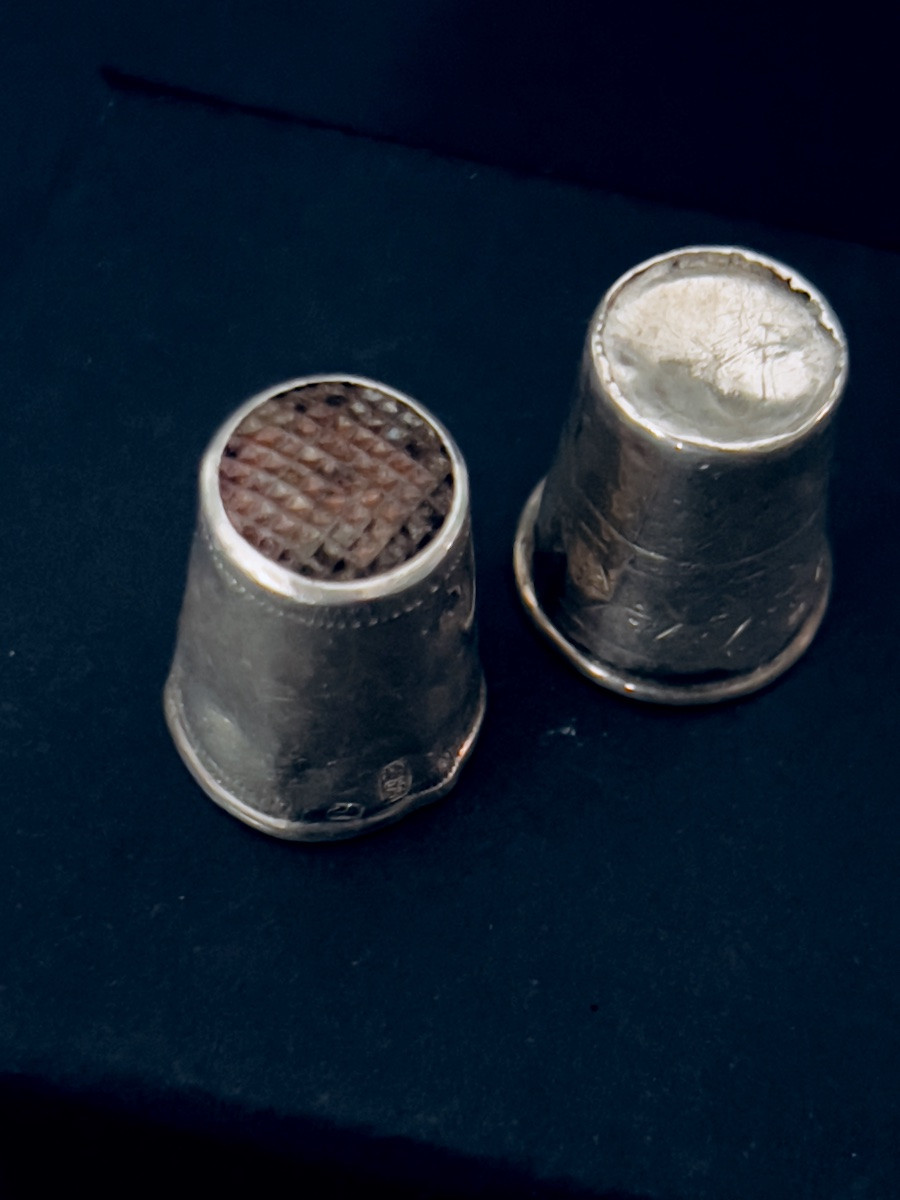 Pair Of Silver Thimbles, Imperial Russia, Late 19th Century-photo-3
