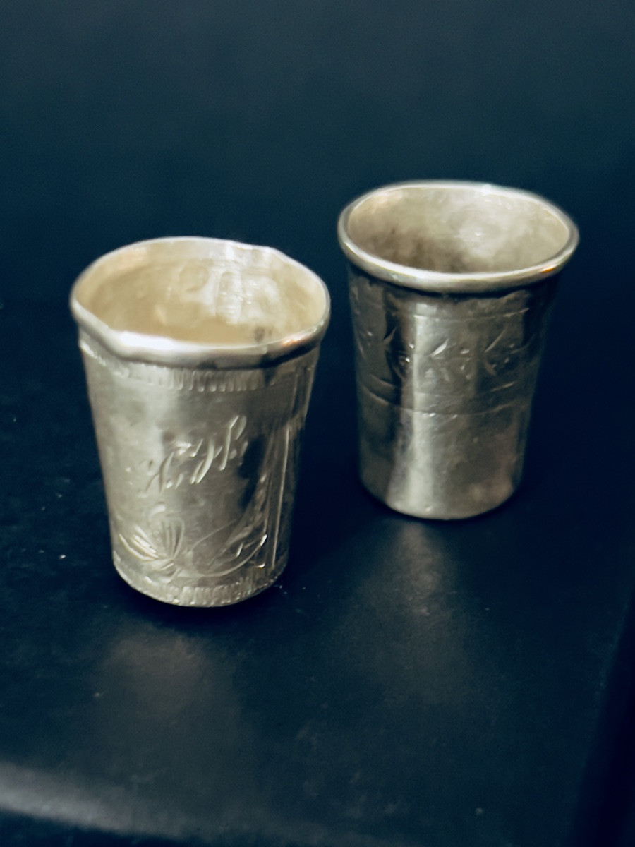 Pair Of Silver Thimbles, Imperial Russia, Late 19th Century-photo-3
