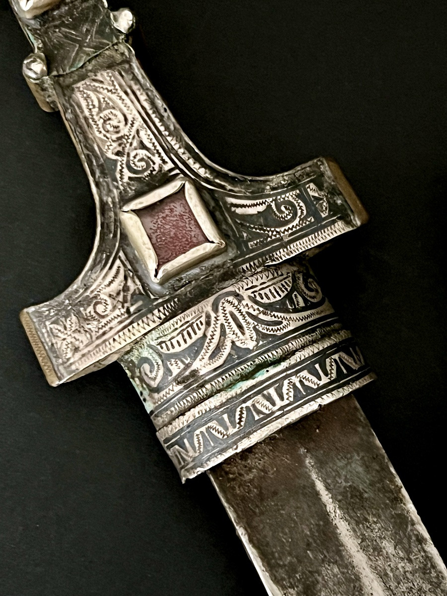 Moroccan Silver And Niello Dagger – 19th Century-photo-2