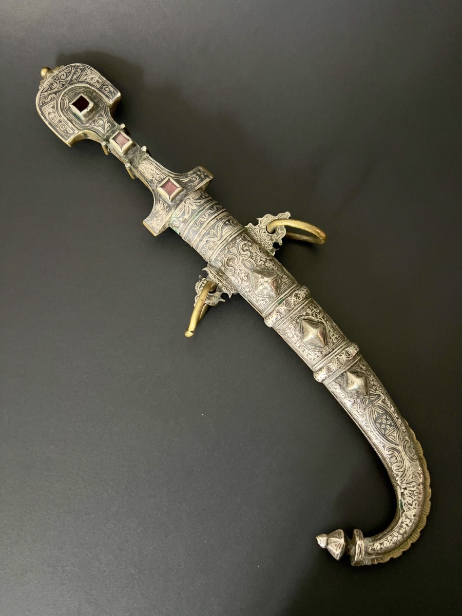 Moroccan Silver And Niello Dagger – 19th Century-photo-1