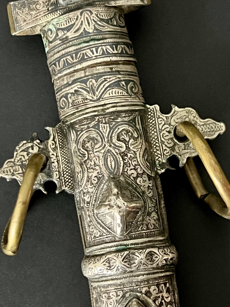 Moroccan Silver And Niello Dagger – 19th Century-photo-3