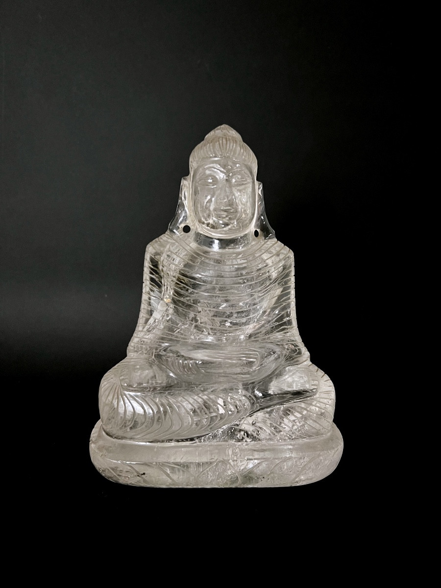 Rock Crystal Buddha Statuette