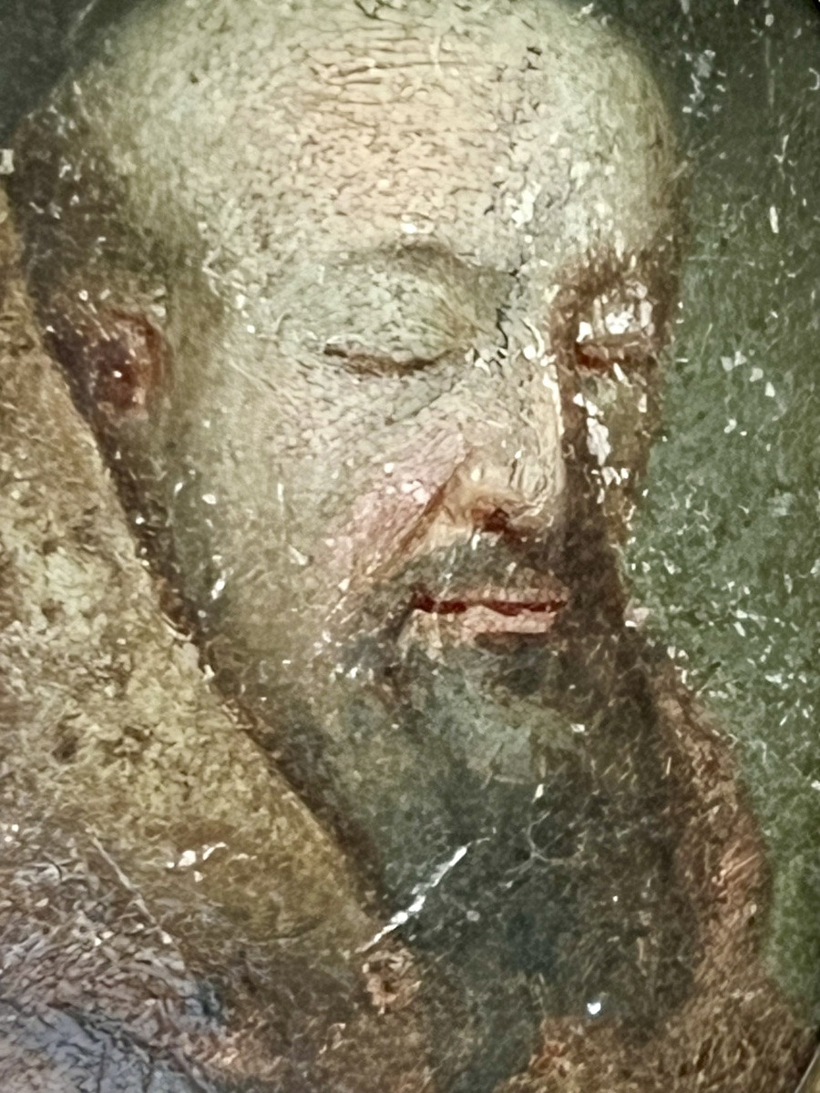 Miniature religieuse ovale représentant un moine capucin en prière,  XVIIIᵉ -photo-7