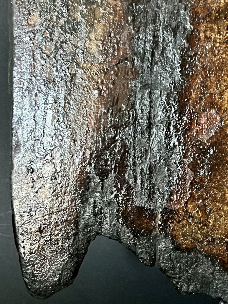 Icône peinte sur bois – Saint Georges terrassant le dragon fin XVIIè - début XVIIIè siècle-photo-3