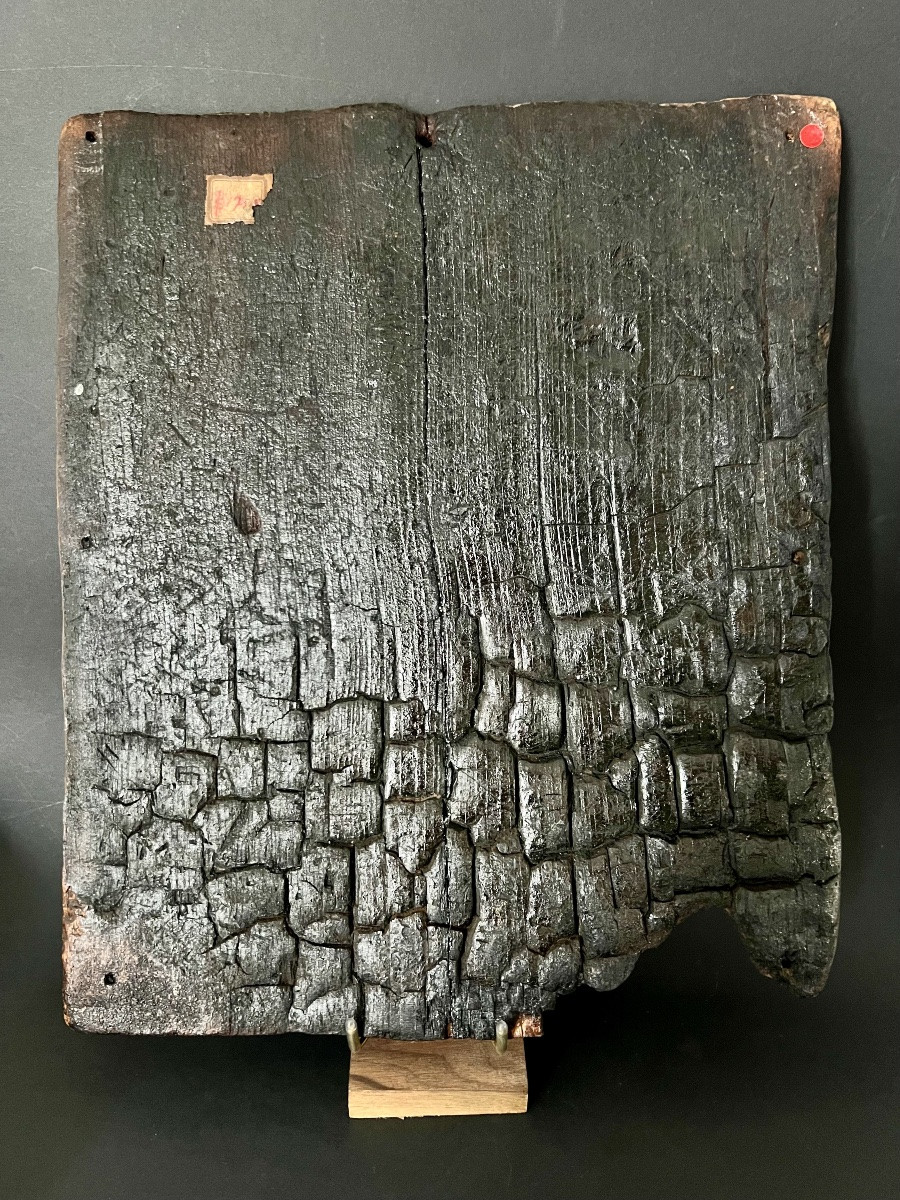 Icône peinte sur bois – Saint Georges terrassant le dragon fin XVIIè - début XVIIIè siècle-photo-7