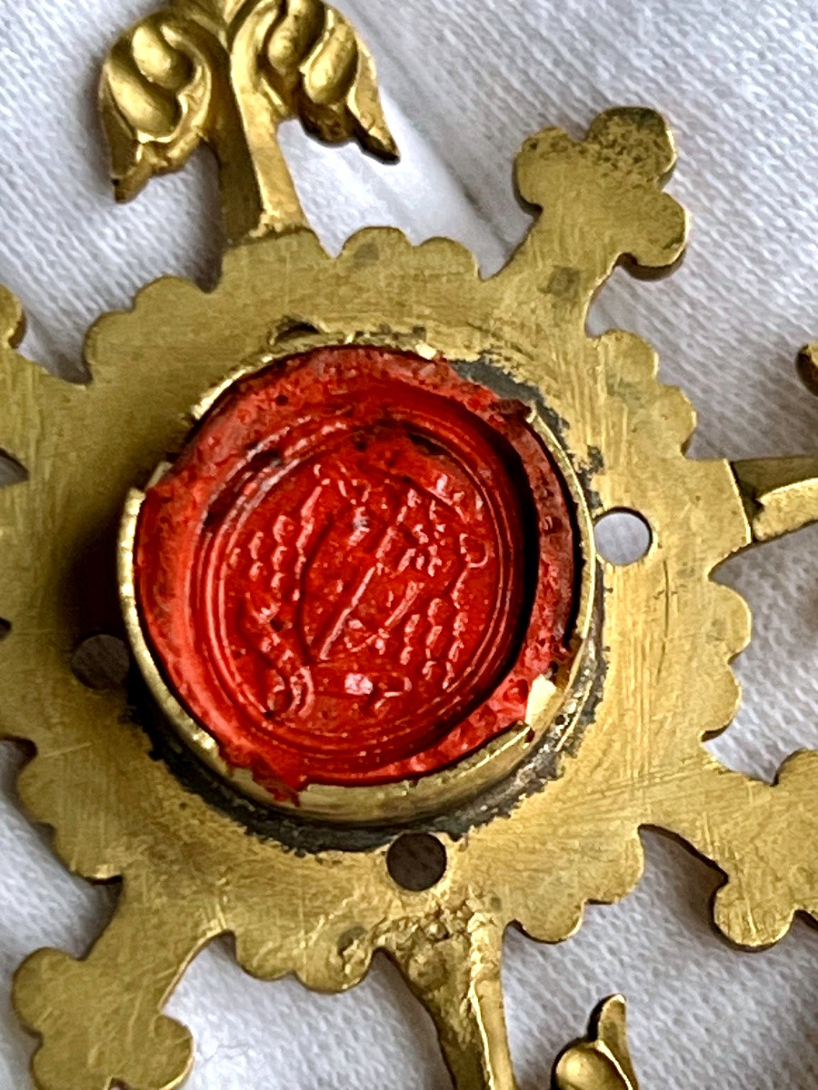 Monstrance-reliquaire néogothique aux Évangélistes – avec relique de la Vraie Croix-photo-3